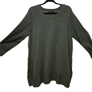 Cyrus, dark green, Rayon blend, Lagenlook, tunic sweater, Size2X